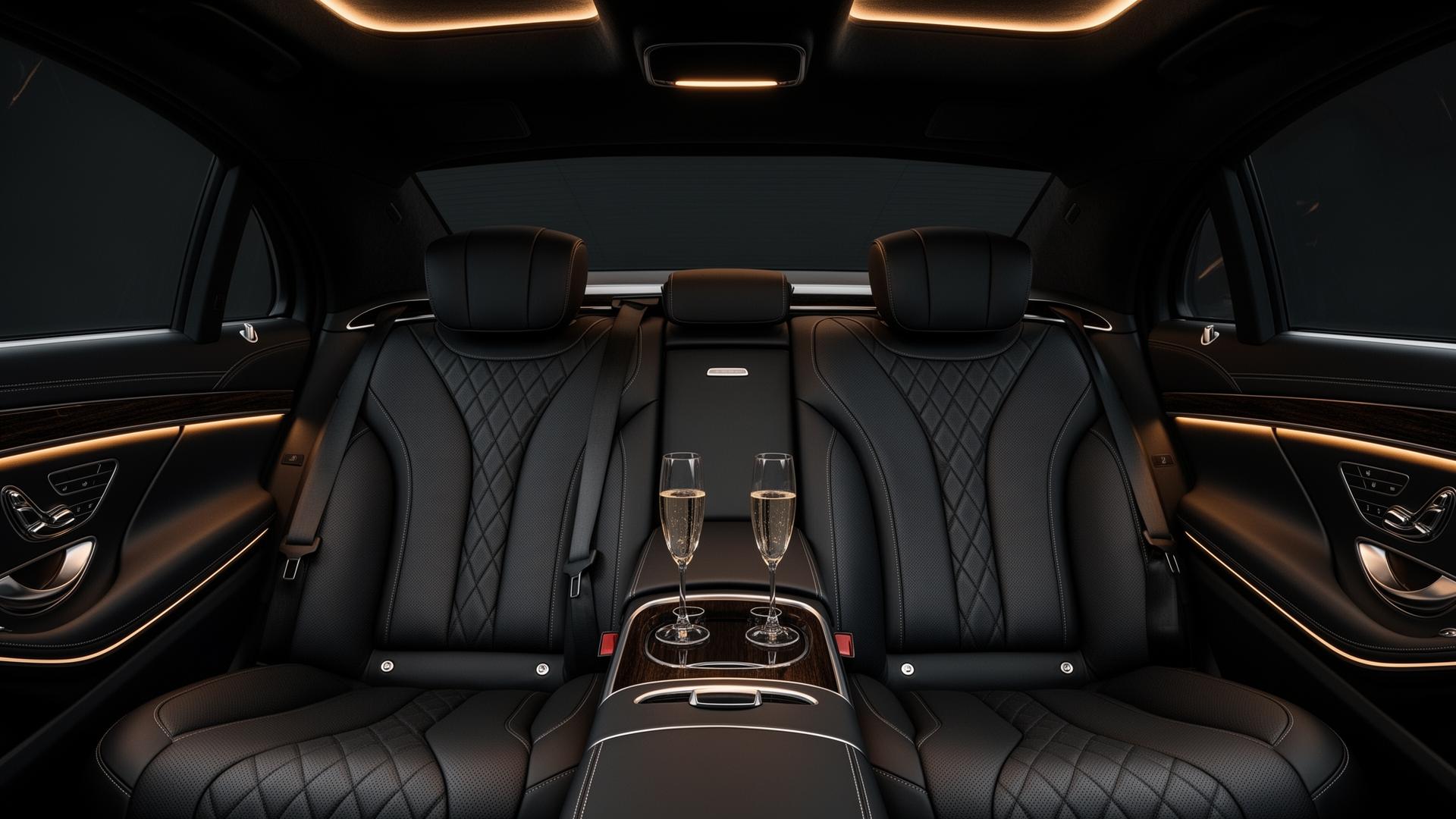 Luxury Mercedes-Benz chauffeur interior
